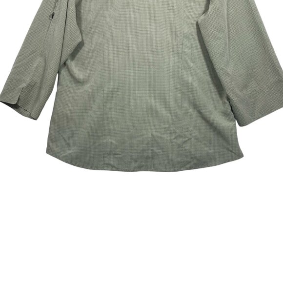 3/4 sleeve button down womens blouse green size large MARIE CLAIRE - Picture 13 of 16